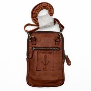Harbour 2nd Women Cognac Brown Leather Benita Mini Crossbody NWOT.